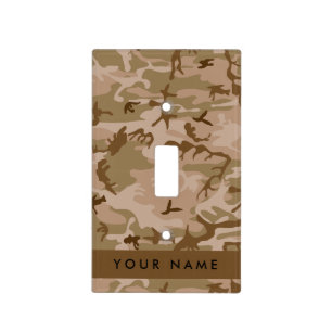 Desert Camouflage Pattern, Your name, Personalize Light Switch Cover