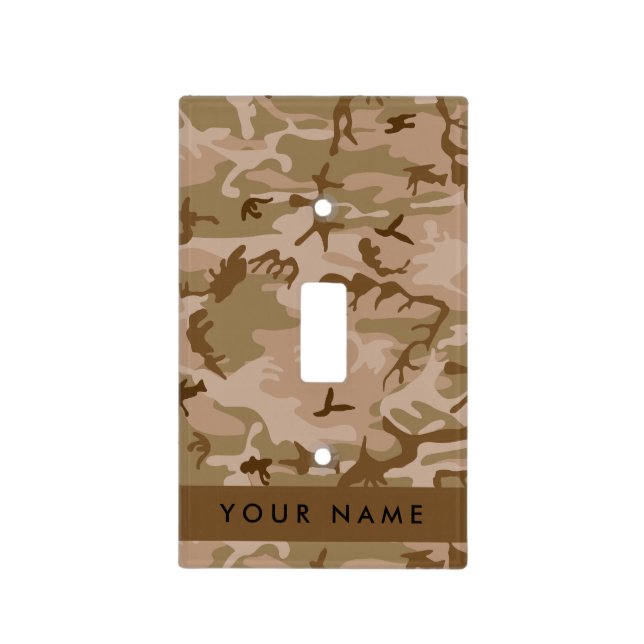 Desert Camouflage Pattern, Your name, Personalize Light Switch Cover (Front)