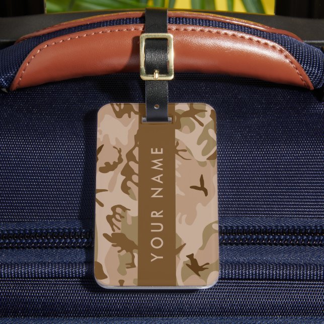 Desert Camouflage Pattern, Your name, Personalize Luggage Tag (Front Insitu 2)