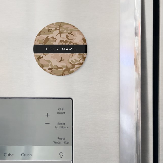 Desert Camouflage Pattern, Your name, Personalize Magnet (In Situ (Fridge))
