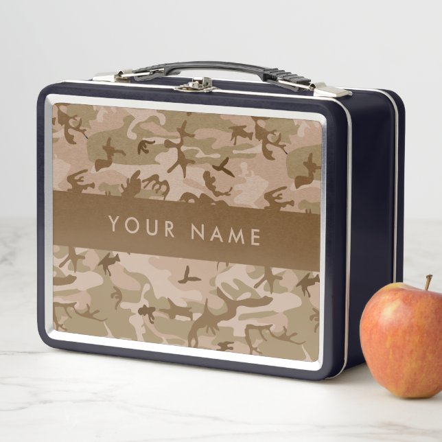 Desert Camouflage Pattern, Your name, Personalize Metal Lunch Box (In Situ)