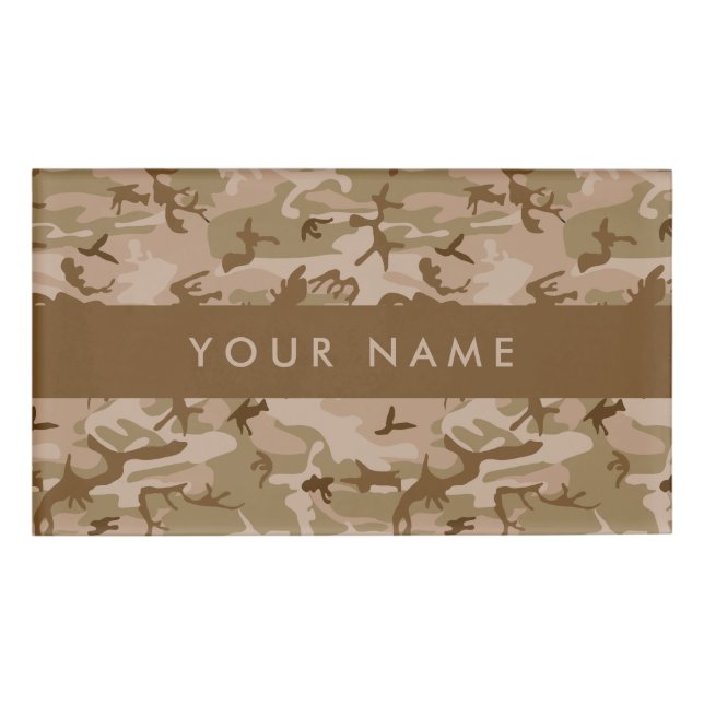 Desert Camouflage Pattern, Your name, Personalize Name Tag (Front)
