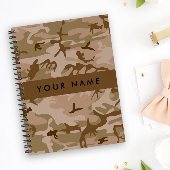Desert Camouflage Pattern, Your name, Personalize Notebook (Creator Uploaded)