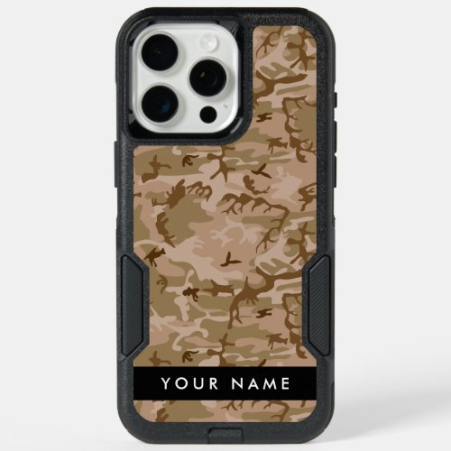Desert Camouflage Pattern Your name Personalize iPhone 15 Pro Max Case