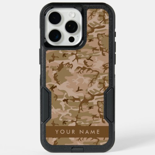 Desert Camouflage Pattern Your name Personalize iPhone 15 Pro Max Case