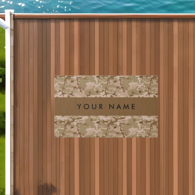 Desert Camouflage Pattern, Your name, Personalize Outdoor Rug (Insitu (Outdoor 1))