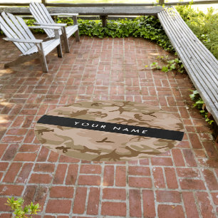 Desert Camouflage Pattern, Your name, Personalize Outdoor Rug