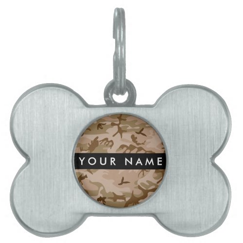 Desert Camouflage Pattern Your name Personalize Pet ID Tag