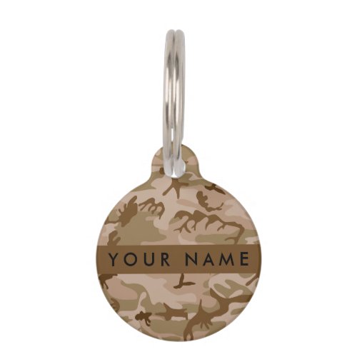 Desert Camouflage Pattern Your name Personalize Pet ID Tag