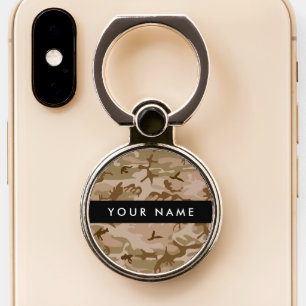 Desert Camouflage Pattern, Your name, Personalize Phone Ring Stand