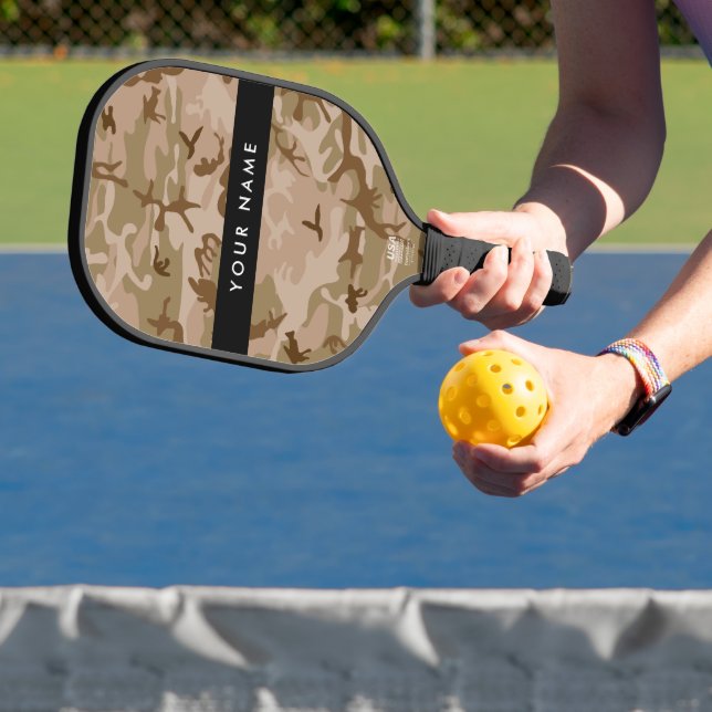 Desert Camouflage Pattern, Your name, Personalize Pickleball Paddle (Insitu)