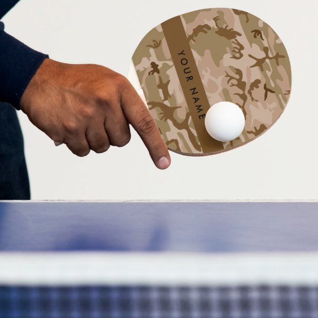 Desert Camouflage Pattern, Your name, Personalize Ping Pong Paddle (Insitu)