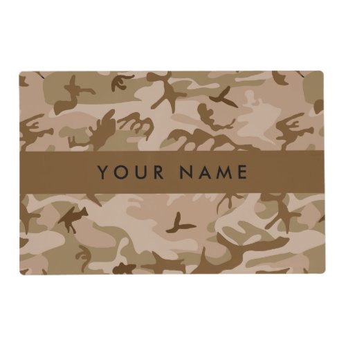 Desert Camouflage Pattern Your name Personalize Placemat