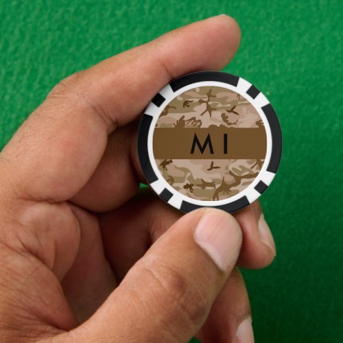 Desert Camouflage Pattern Your name Personalize Poker Chips