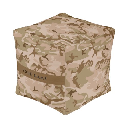 Desert Camouflage Pattern Your name Personalize Pouf