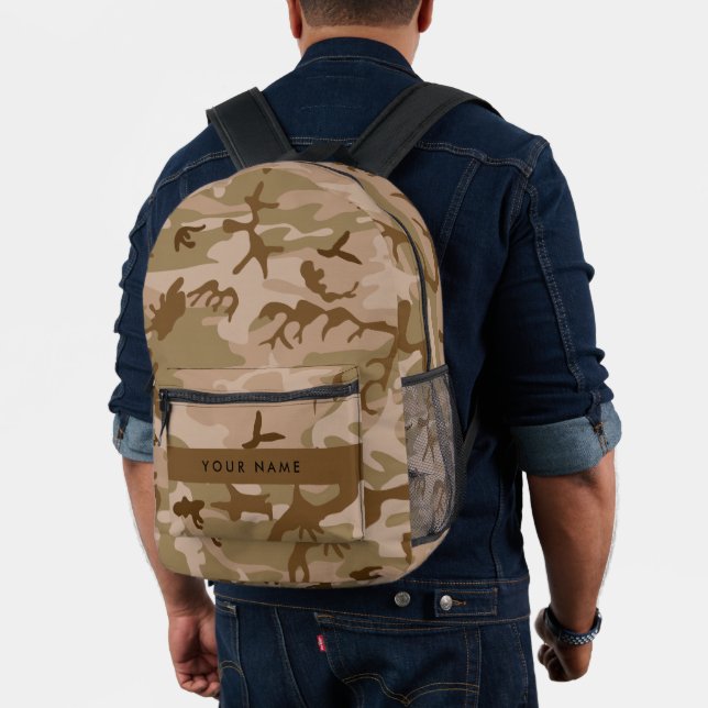 Desert Camouflage Pattern, Your name, Personalize Printed Backpack (Insitu (Model))