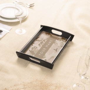 Desert Camouflage Pattern, Your name, Personalize Serving Tray