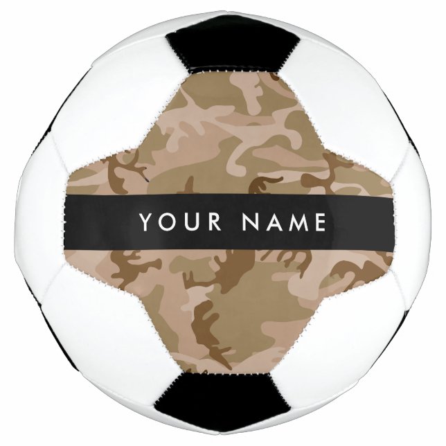 Desert Camouflage Pattern, Your name, Personalize Soccer Ball (Front)