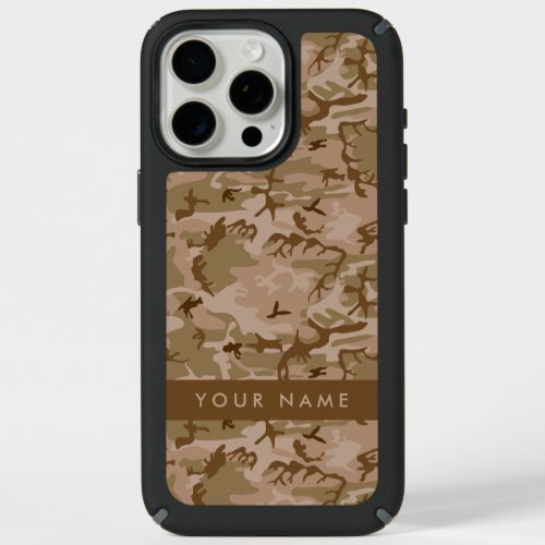 Desert Camouflage Pattern Your name Personalize iPhone 15 Pro Max Case