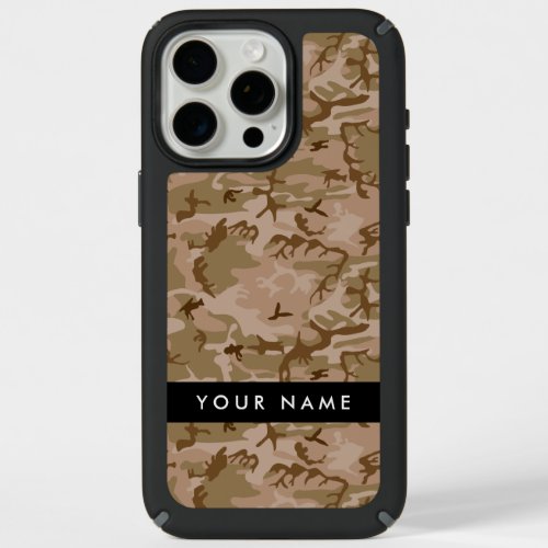 Desert Camouflage Pattern Your name Personalize iPhone 15 Pro Max Case