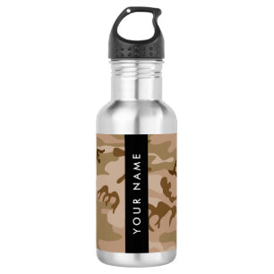 Desert Camouflage Pattern, Your name, Personalize Stainless Steel Water Bottle