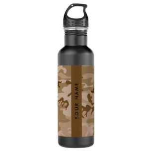 Desert Camouflage Pattern, Your name, Personalize Stainless Steel Water Bottle