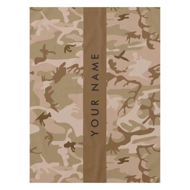 Desert Camouflage Pattern, Your name, Personalize Tablecloth (Front)