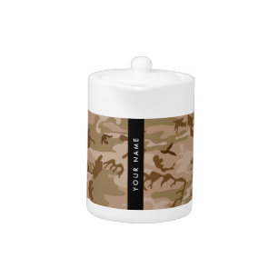 Desert Camouflage Pattern, Your name, Personalize Teapot