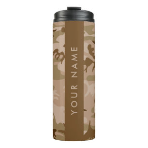 Desert Camouflage Pattern, Your name, Personalize Thermal Tumbler