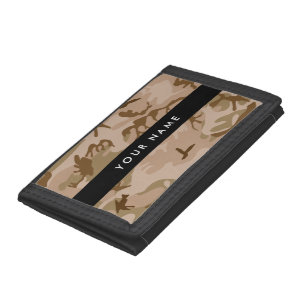Desert Camouflage Pattern, Your name, Personalize Tri-fold Wallet