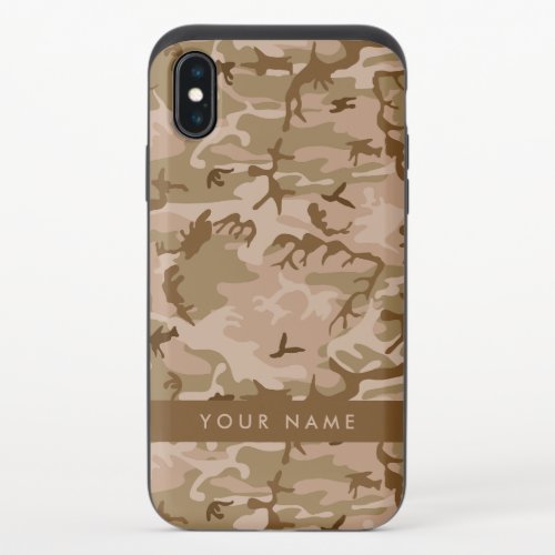 Desert Camouflage Pattern Your name Personalize iPhone XS Slider Case