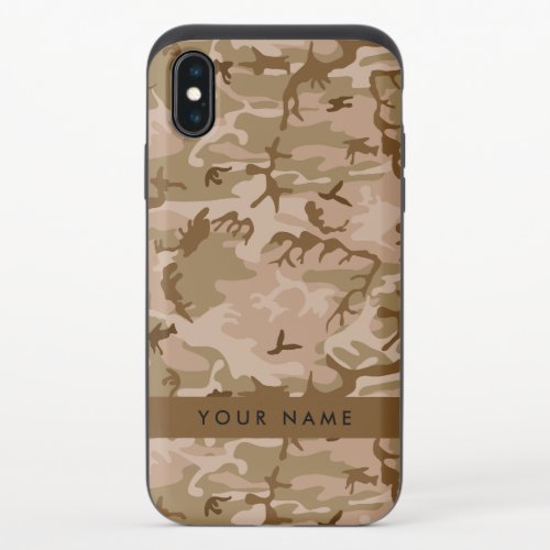 Desert Camouflage Pattern Your name Personalize iPhone XS Slider Case