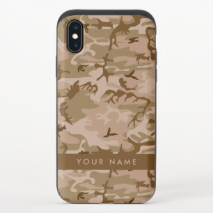 Desert Camouflage Pattern, Your name, Personalize iPhone XS Slider Case