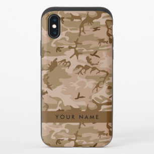 Desert Camouflage Pattern, Your name, Personalize iPhone XS Slider Case