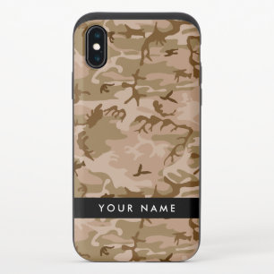 Desert Camouflage Pattern, Your name, Personalize iPhone XS Slider Case