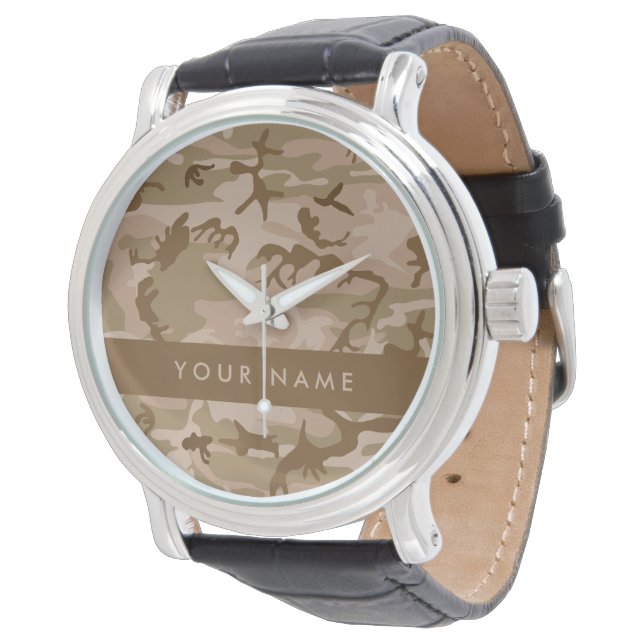 Desert Camouflage Pattern, Your name, Personalize Watch (Angled)