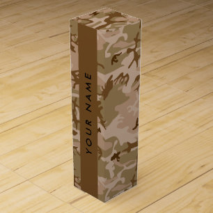 Desert Camouflage Pattern, Your name, Personalize Wine Box