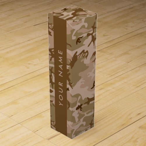 Desert Camouflage Pattern Your name Personalize Wine Box