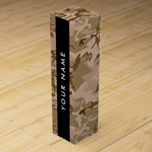 Desert Camouflage Pattern Your name Personalize Wine Box