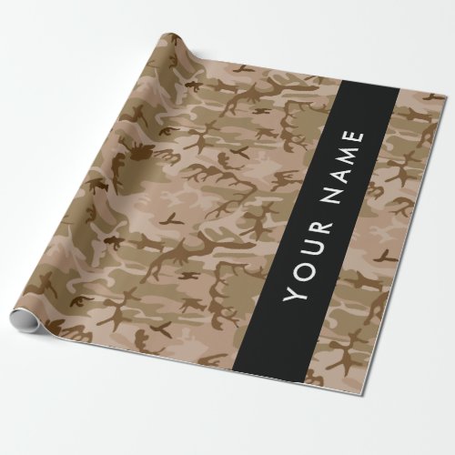 Desert Camouflage Pattern Your name Personalize Wrapping Paper