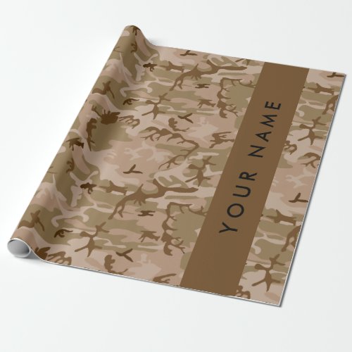 Desert Camouflage Pattern Your name Personalize Wrapping Paper