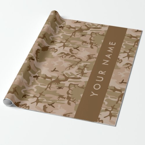 Desert Camouflage Pattern Your name Personalize Wrapping Paper