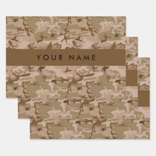 Desert Camouflage Pattern, Your name, Personalize Wrapping Paper Sheets