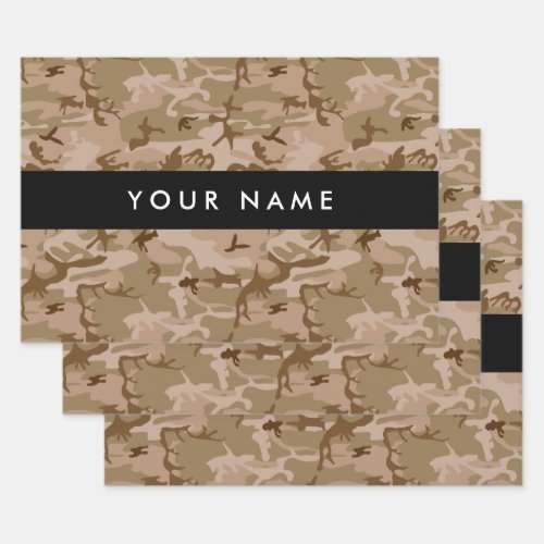 Desert Camouflage Pattern Your name Personalize Wrapping Paper Sheets