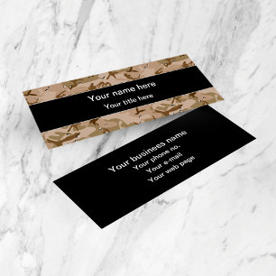 Desert Camouflage Pebbles, Military Pattern, Army Mini Business Card