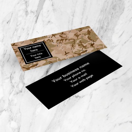 Desert Camouflage Pebbles Military Pattern Army Mini Business Card