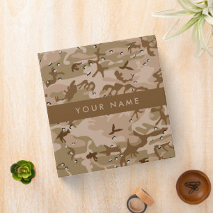 Desert Camouflage Pebbles, Your name, Personalize 3 Ring Binder