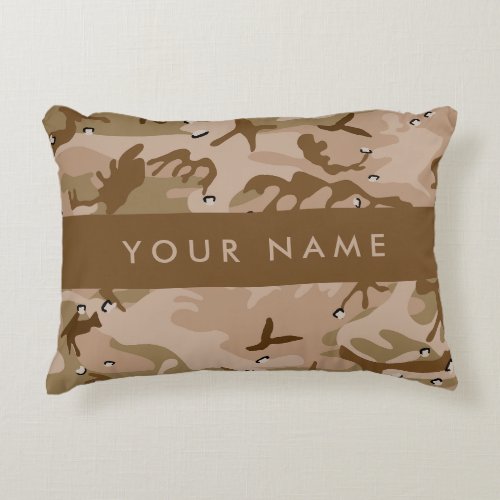 Desert Camouflage Pebbles Your name Personalize Accent Pillow
