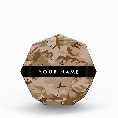 Desert Camouflage Pebbles Your name Personalize Acrylic Award