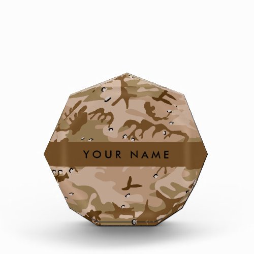 Desert Camouflage Pebbles Your name Personalize Acrylic Award